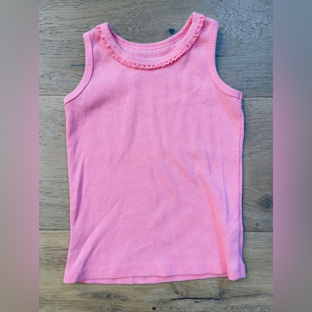 Carter's Coral Pink Tank Top with Ribbed Trim size 3T